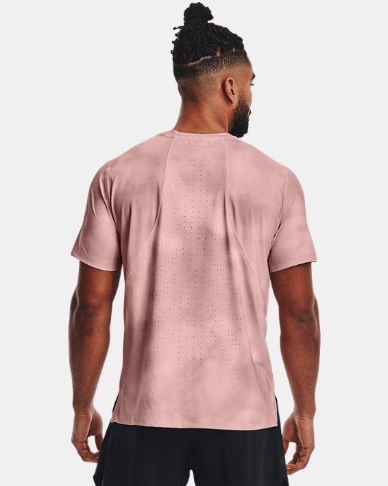 Men's UA Iso-Chill Run Laser Short Sleeve, Pink, pdpMainDesktop image number 1